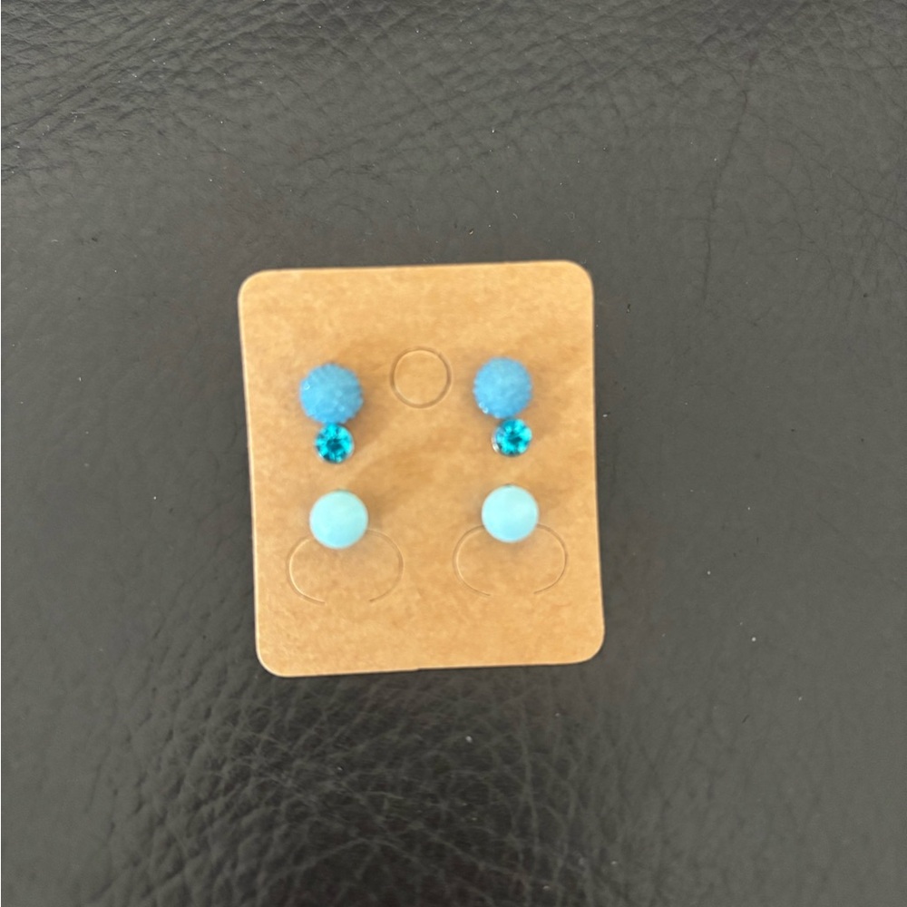 Blue Stud Earring Set - Picture 3 of 4